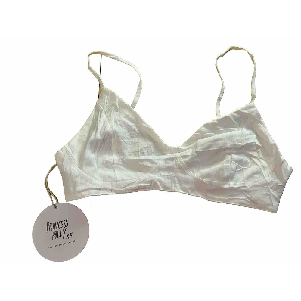 Princess Polly Boho Y2K Fairy Cottagecore Coquette White Bralette Top size 4 NWT